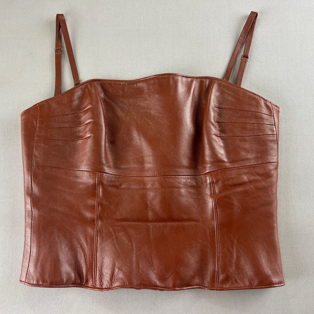 Penta Leather Crop Top Sz 4 With Removable Straps Sexy Boho Fairy City Biker